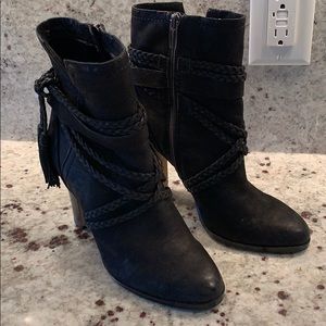 Black suede boots